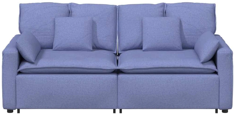 Modulinė sofa su pagalvėlėmis, džinsinės mėlynos spalvos
