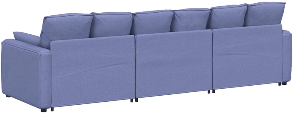 Modulinė sofa su pagalvėlėmis, džinsinės mėlynos spalvos