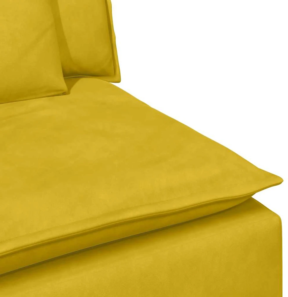 Modulinė sofa su pagalvėlėmis, geltona, 100 cm