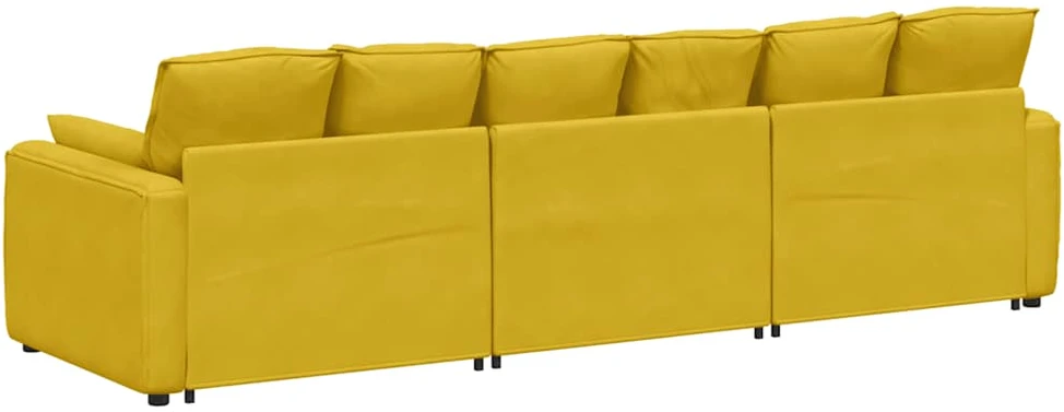 Modulinė sofa su pagalvėlėmis, geltona