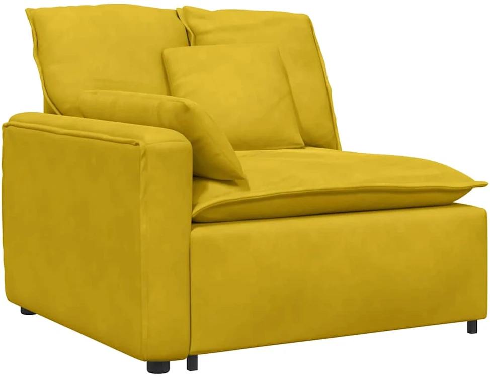 Modulinė sofa su pagalvėlėmis, geltona
