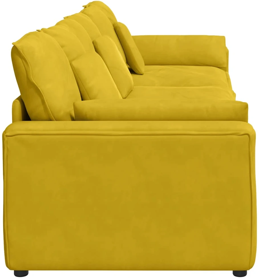 Modulinė sofa su pagalvėlėmis, geltona