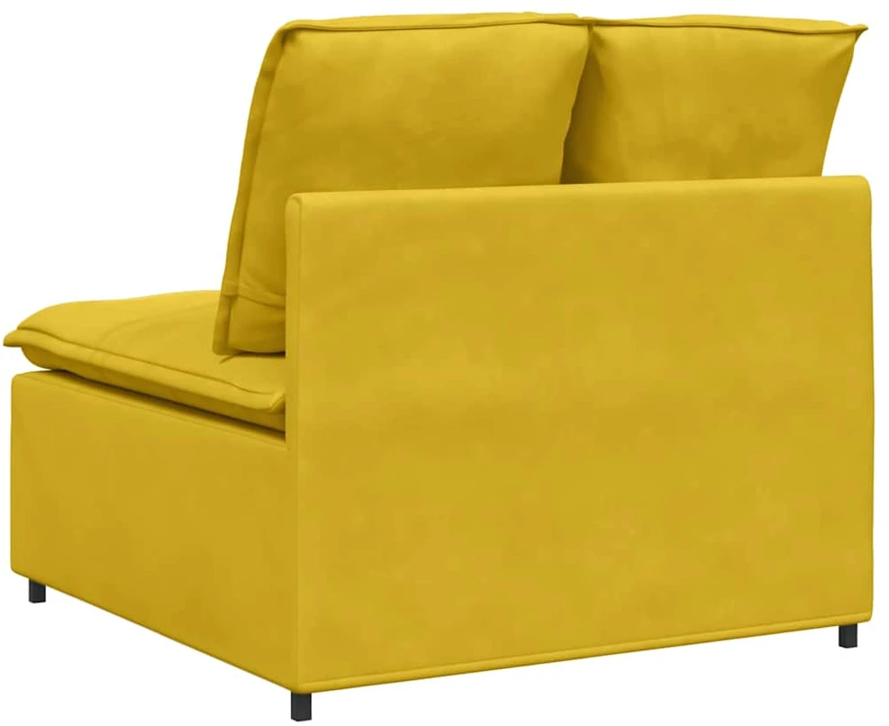 Modulinė sofa su pagalvėlėmis, geltona, 100 cm