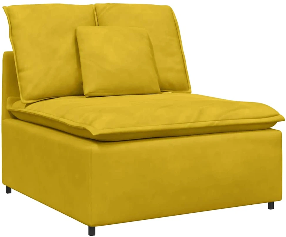 Modulinė sofa su pagalvėlėmis, geltona
