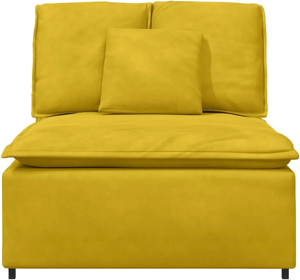 Modulinė sofa su pagalvėlėmis, geltona, 100 cm