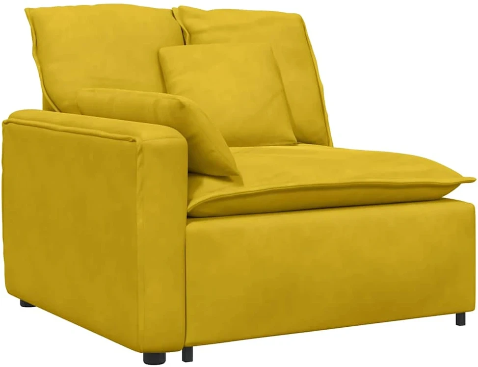 Modulinė sofa su pagalvėlėmis, geltona