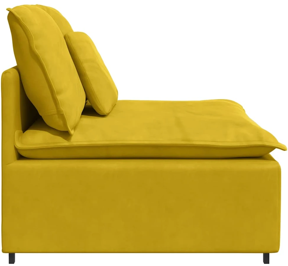Modulinė sofa su pagalvėlėmis, geltona, 100 cm