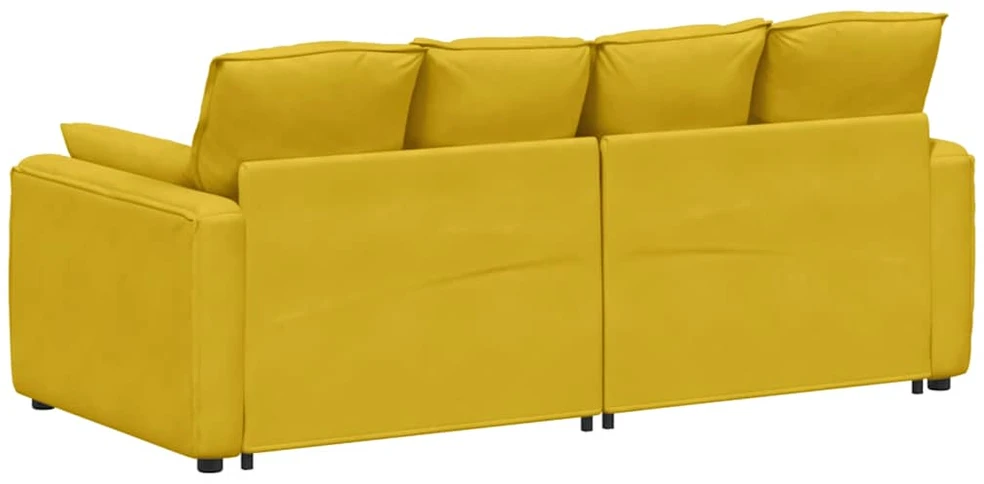 Modulinė sofa su pagalvėlėmis, geltona