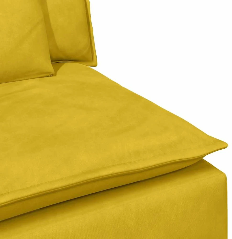 Modulinė sofa su pagalvėlėmis, geltona
