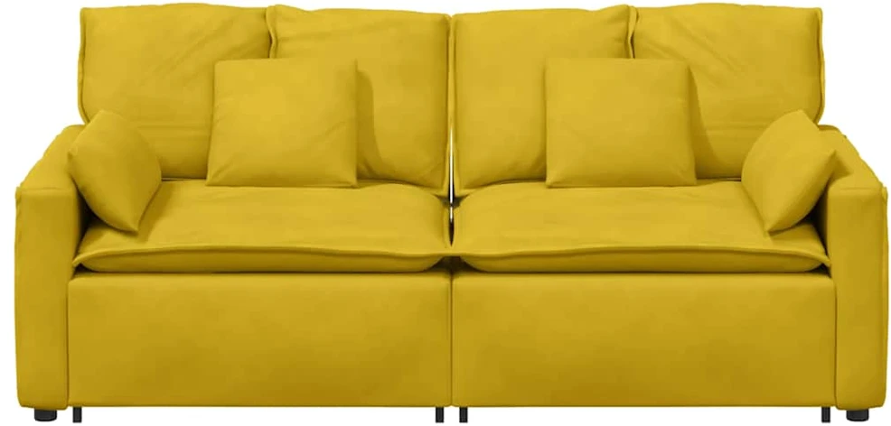 Modulinė sofa su pagalvėlėmis, geltona