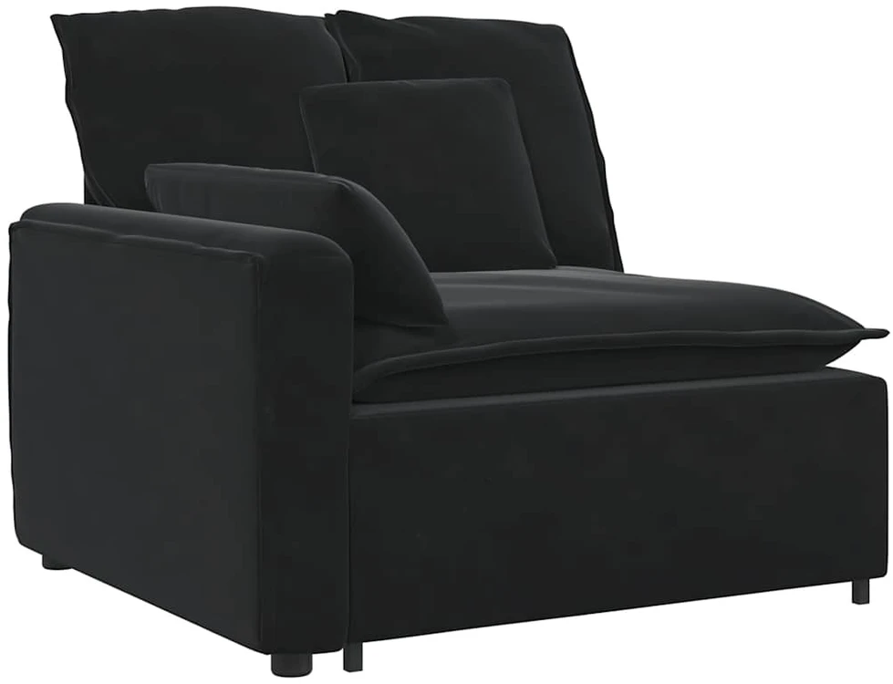 Modulinė sofa su pagalvėlėmis, juoda