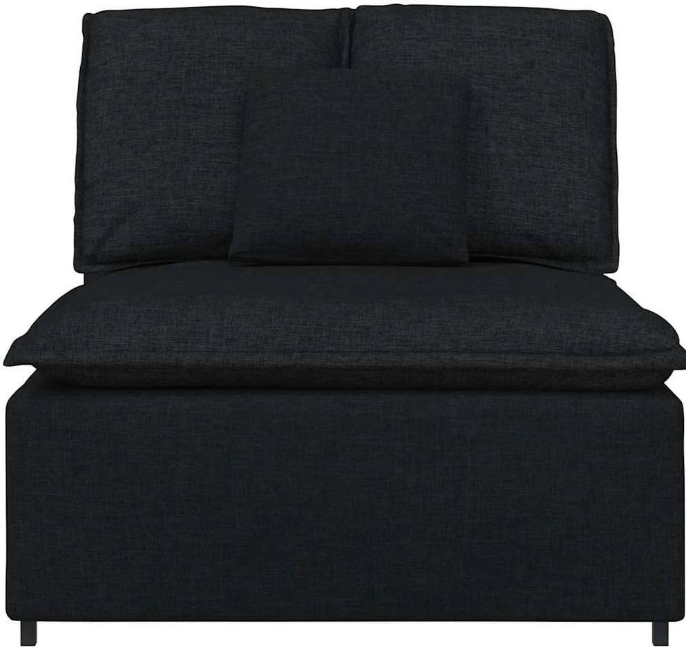 Modulinė sofa su pagalvėlėmis, juoda, 100 cm