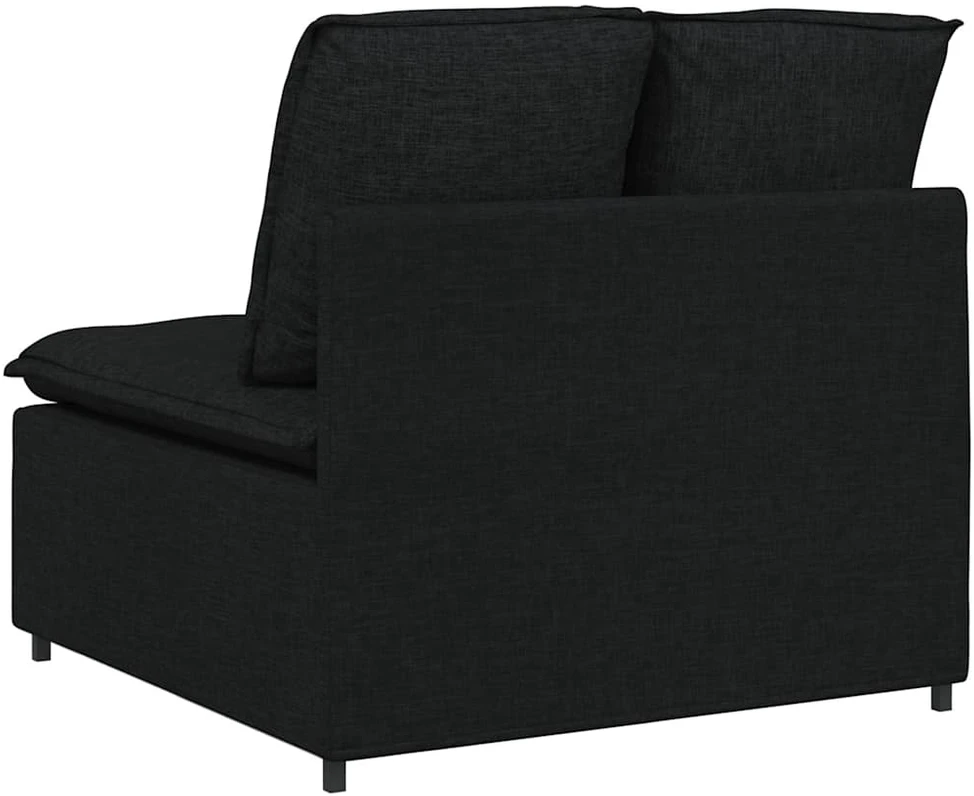 Modulinė sofa su pagalvėlėmis, juoda, 100 cm