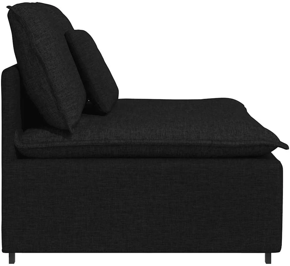 Modulinė sofa su pagalvėlėmis, juoda, 100 cm