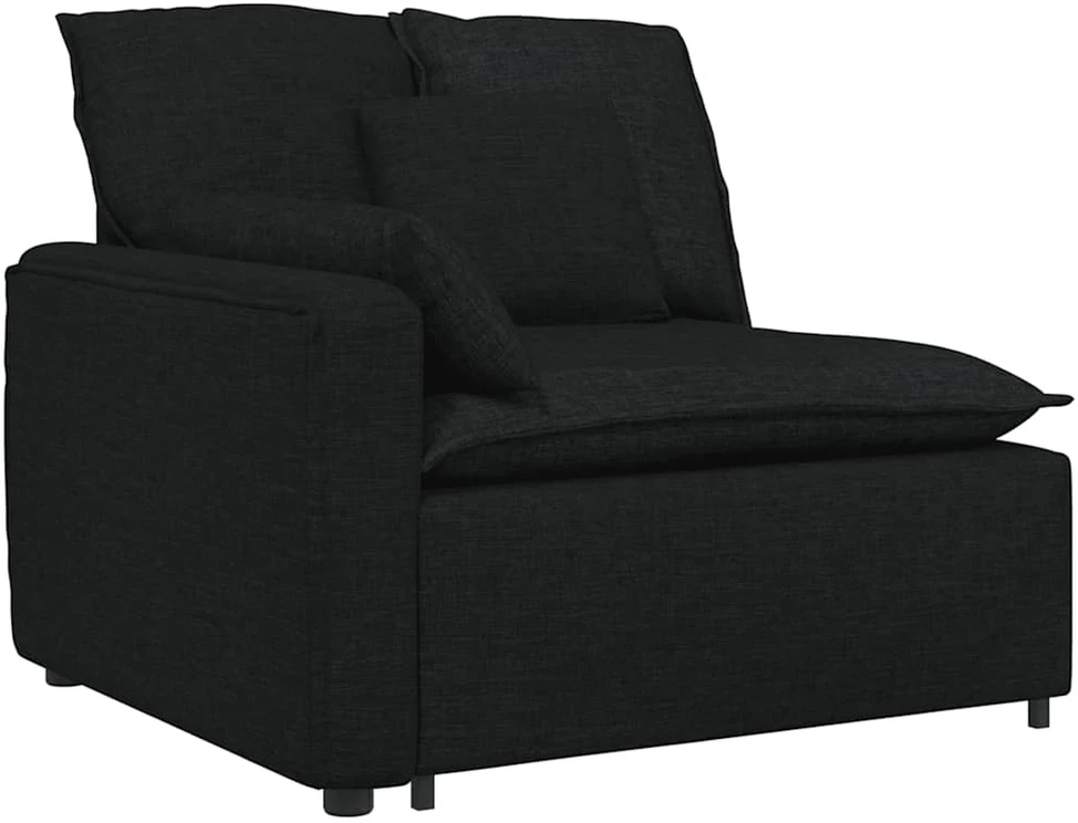 Modulinė sofa su pagalvėlėmis, juoda