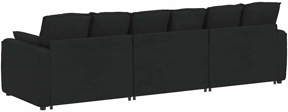 Modulinė sofa su pagalvėlėmis, juoda