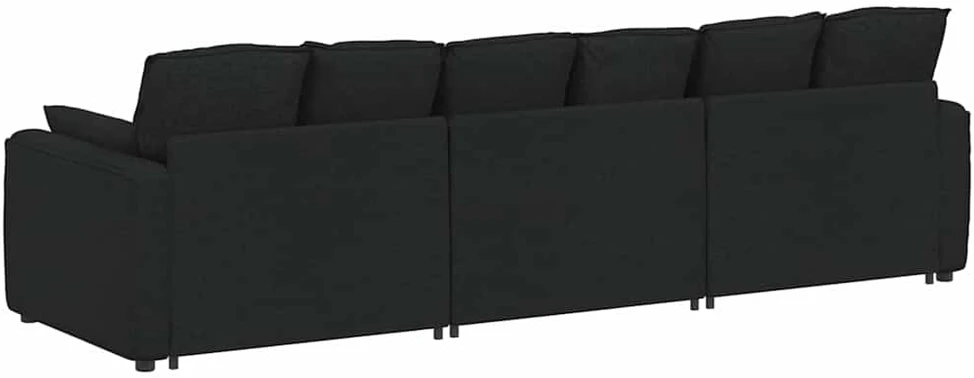 Modulinė sofa su pagalvėlėmis, juoda