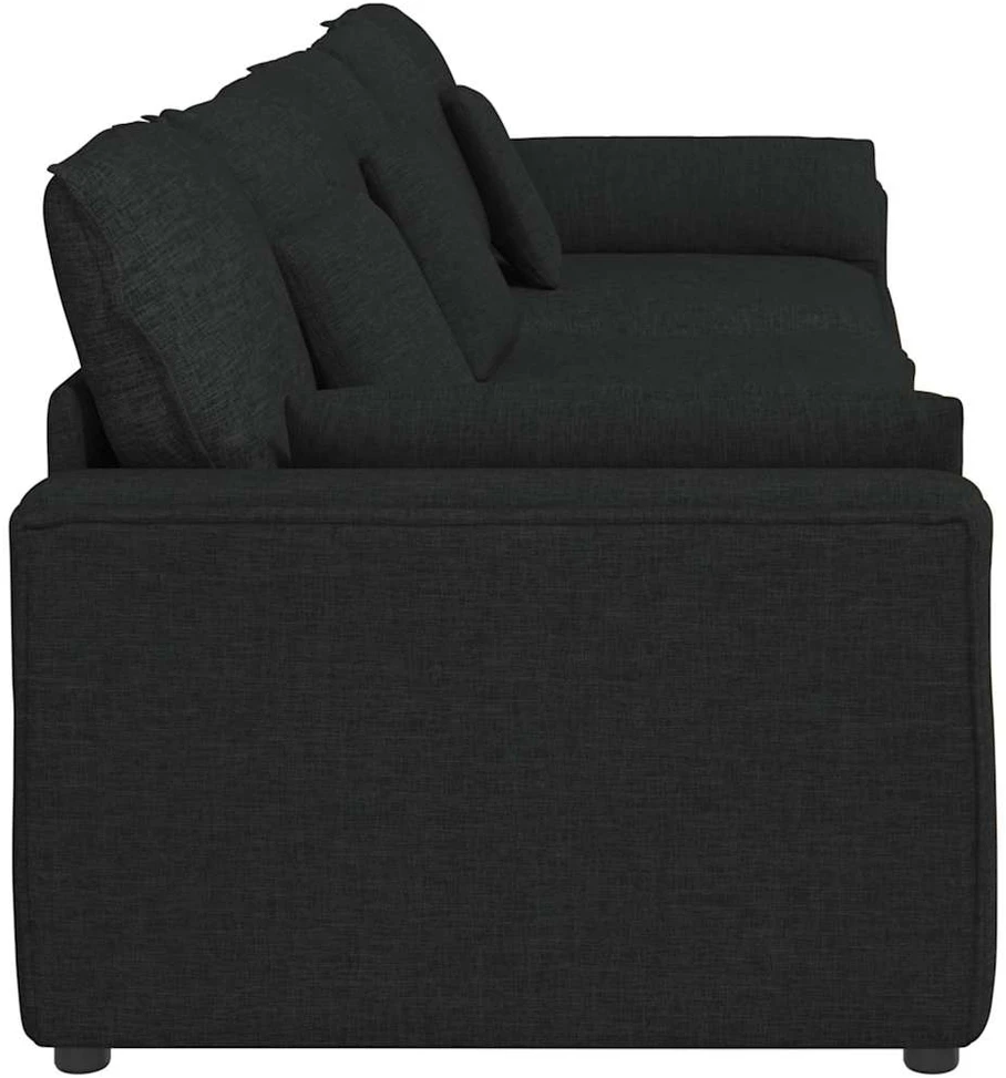 Modulinė sofa su pagalvėlėmis, juoda