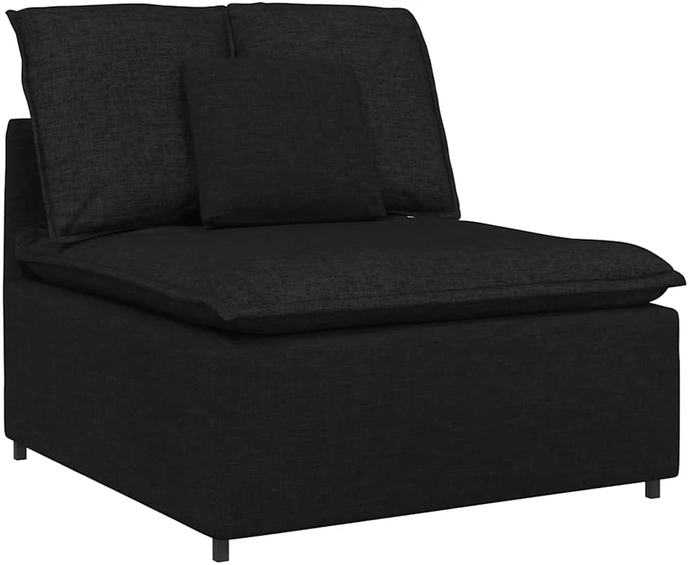 Modulinė sofa su pagalvėlėmis, juoda