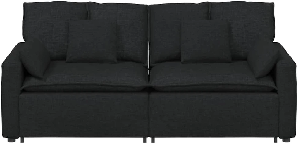 Modulinė sofa su pagalvėlėmis, juoda