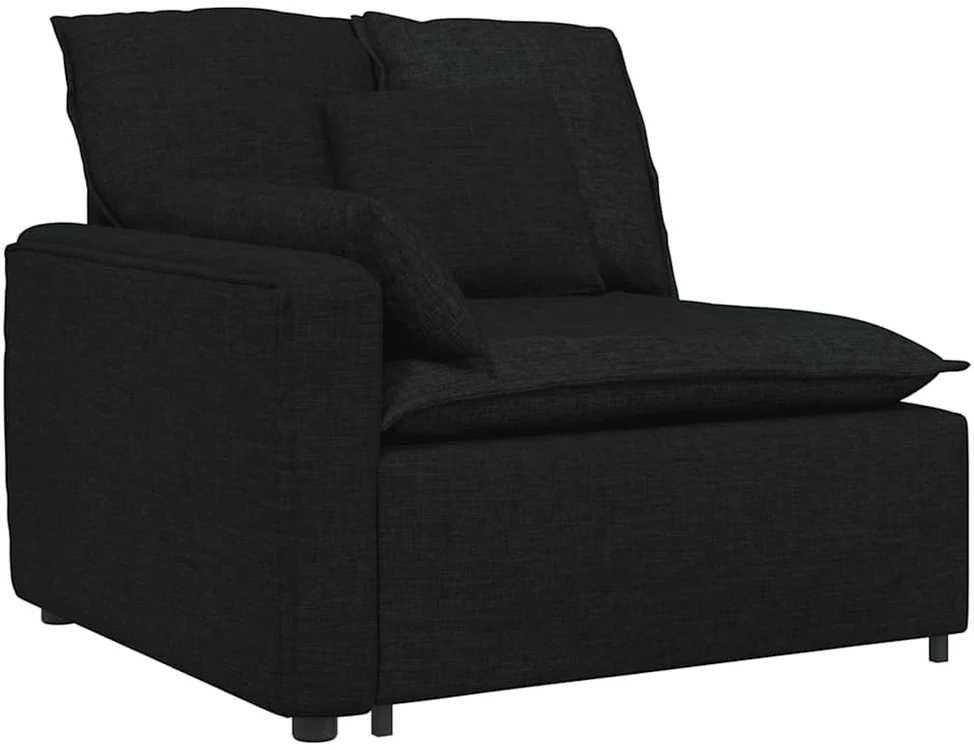 Modulinė sofa su pagalvėlėmis, juoda