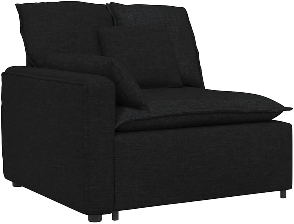Modulinė sofa su pagalvėlėmis, juoda