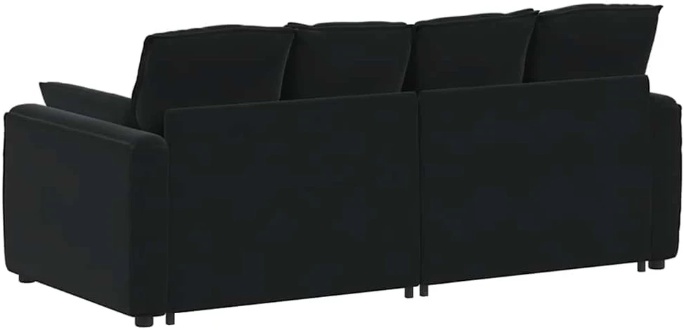 Modulinė sofa su pagalvėlėmis, juoda