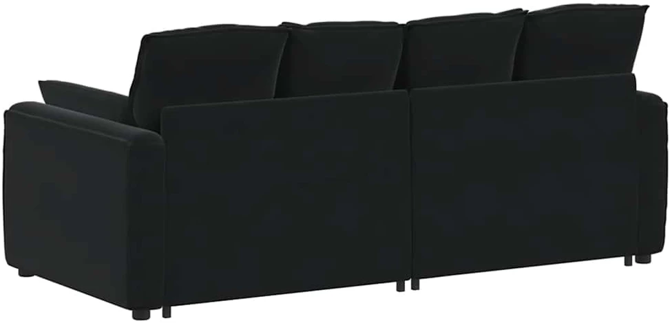 Modulinė sofa su pagalvėlėmis, juoda