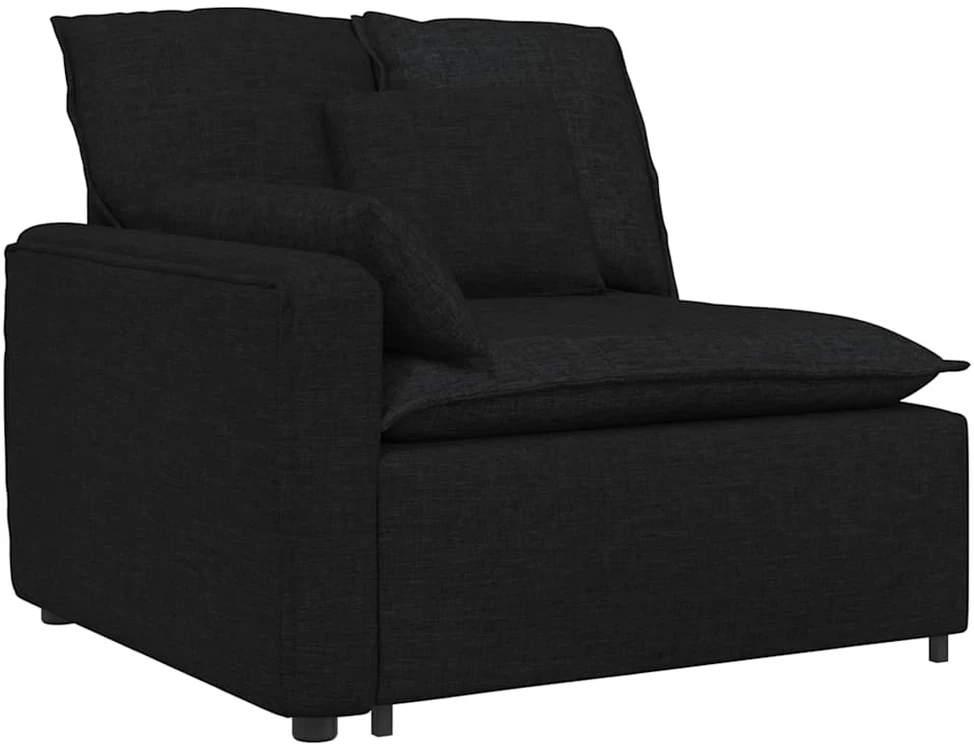 Modulinė sofa su pagalvėlėmis, juoda