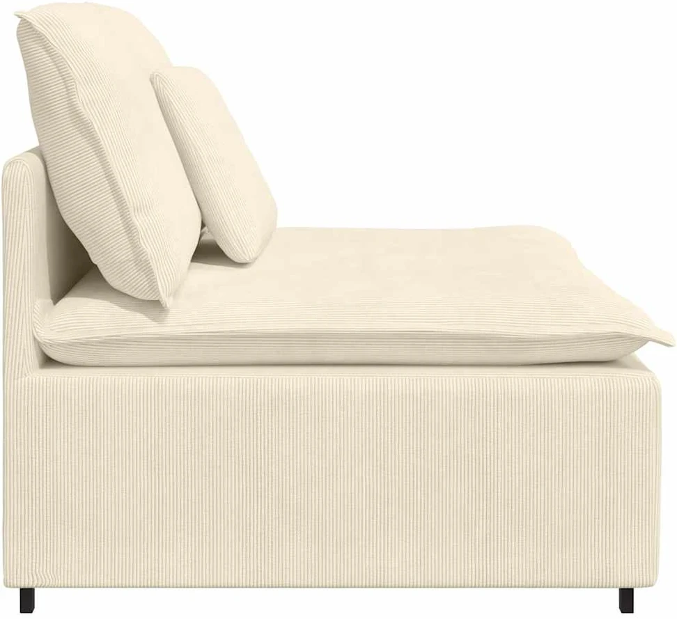 Modulinė sofa su pagalvėlėmis, kreminės spalvos, 100 cm