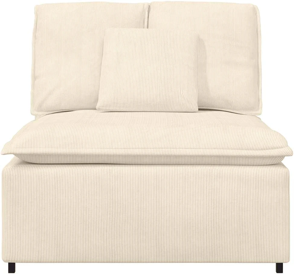 Modulinė sofa su pagalvėlėmis, kreminės spalvos, 100 cm