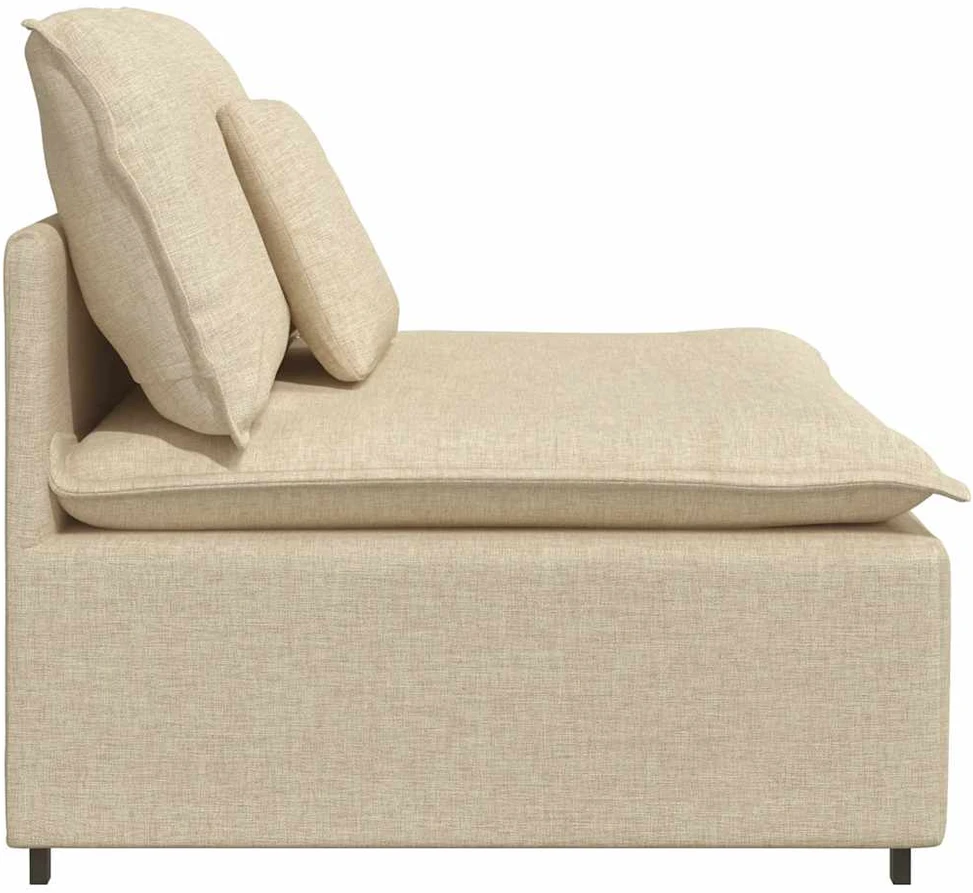 Modulinė sofa su pagalvėlėmis, kreminės spalvos, 100 cm