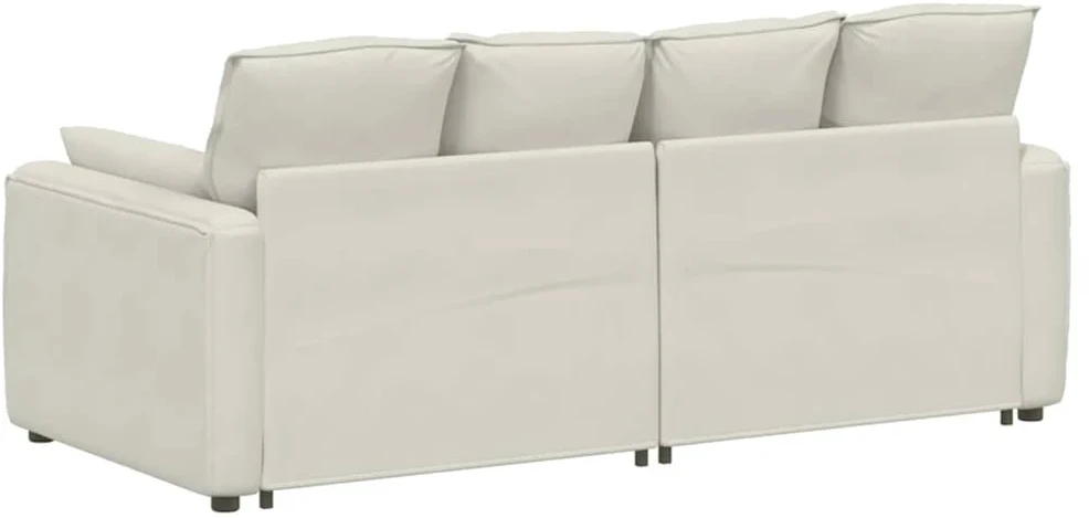 Modulinė sofa su pagalvėlėmis, kreminės spalvos