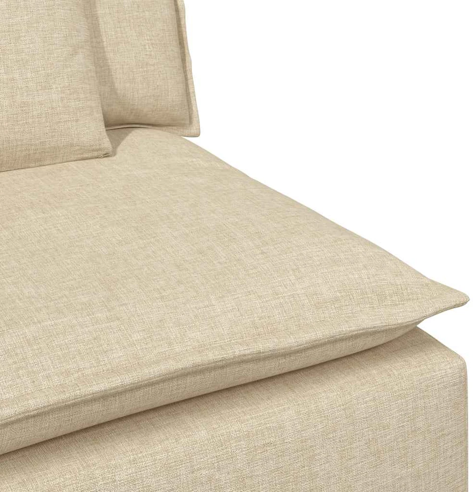 Modulinė sofa su pagalvėlėmis, kreminės spalvos, 100 cm