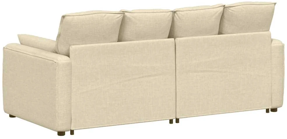 Modulinė sofa su pagalvėlėmis, kreminės spalvos