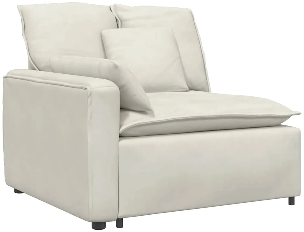Modulinė sofa su pagalvėlėmis, kreminės spalvos