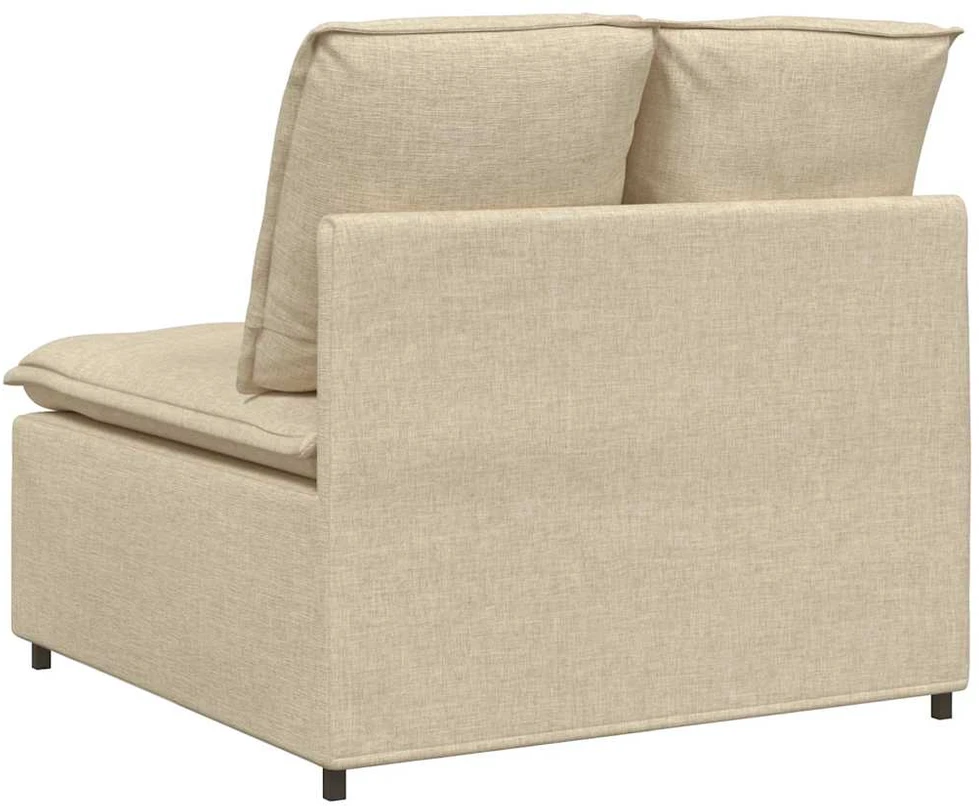 Modulinė sofa su pagalvėlėmis, kreminės spalvos, 100 cm