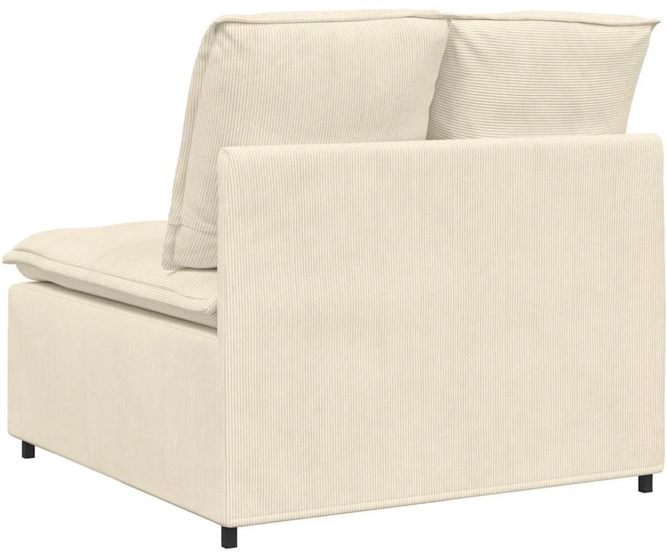 Modulinė sofa su pagalvėlėmis, kreminės spalvos, 100 cm