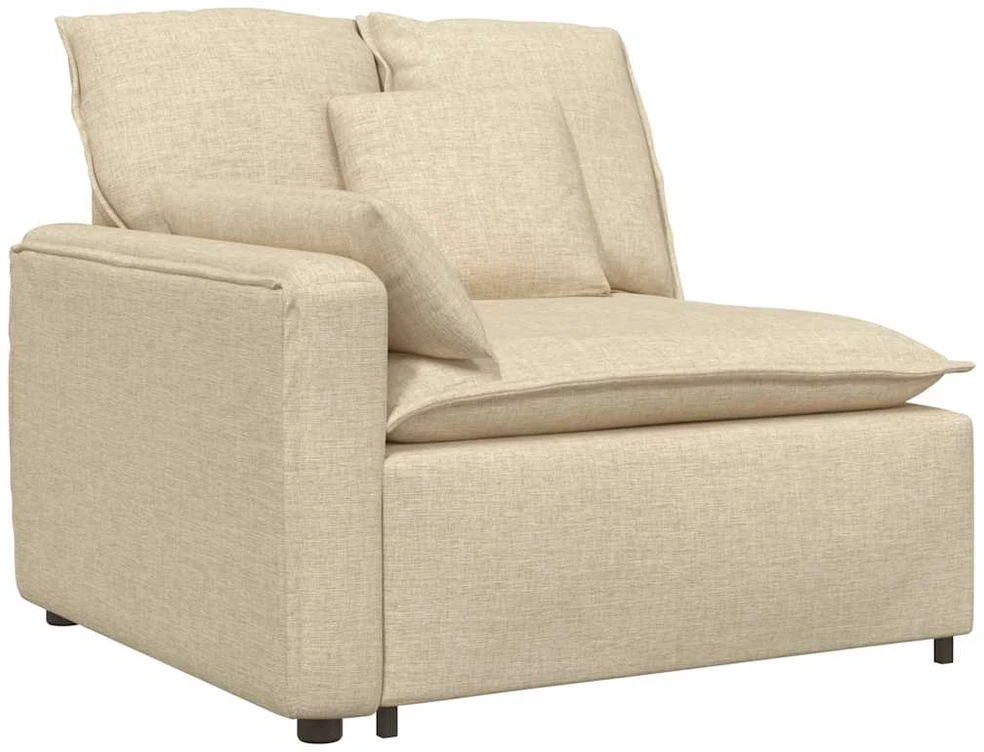 Modulinė sofa su pagalvėlėmis, kreminės spalvos