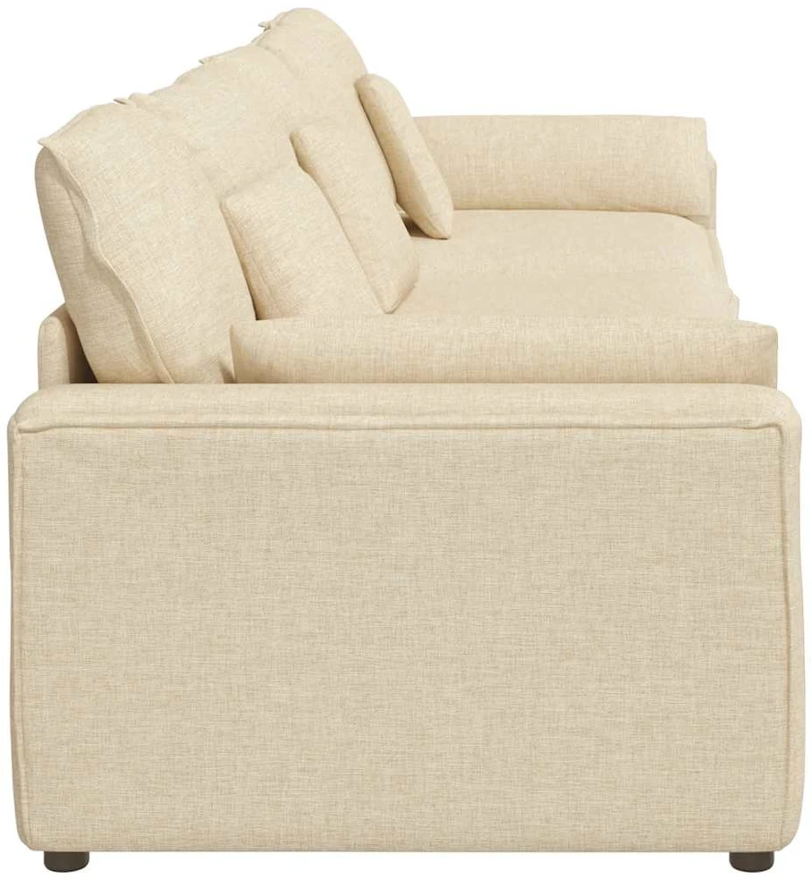 Modulinė sofa su pagalvėlėmis, kreminės spalvos