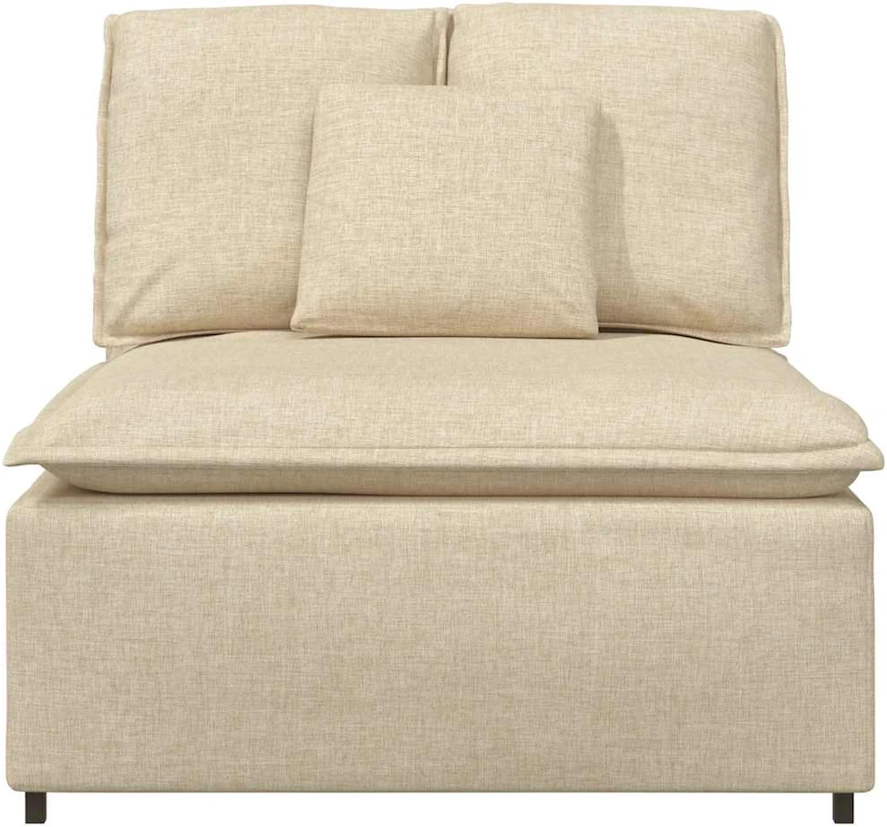 Modulinė sofa su pagalvėlėmis, kreminės spalvos, 100 cm