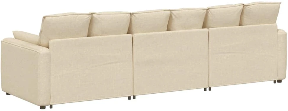 Modulinė sofa su pagalvėlėmis, kreminės spalvos