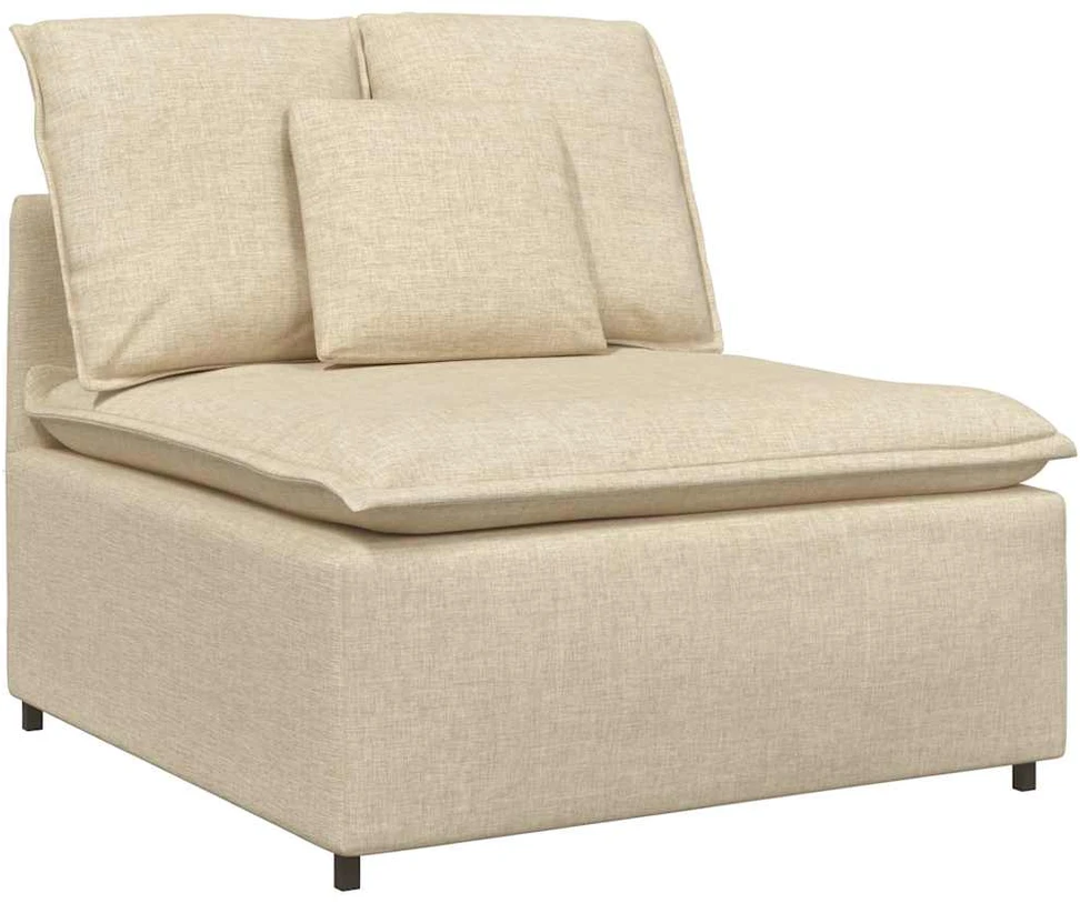 Modulinė sofa su pagalvėlėmis, kreminės spalvos