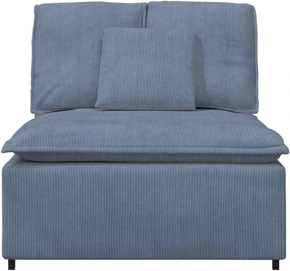 Modulinė sofa su pagalvėlėmis, mėlyna, 100 cm