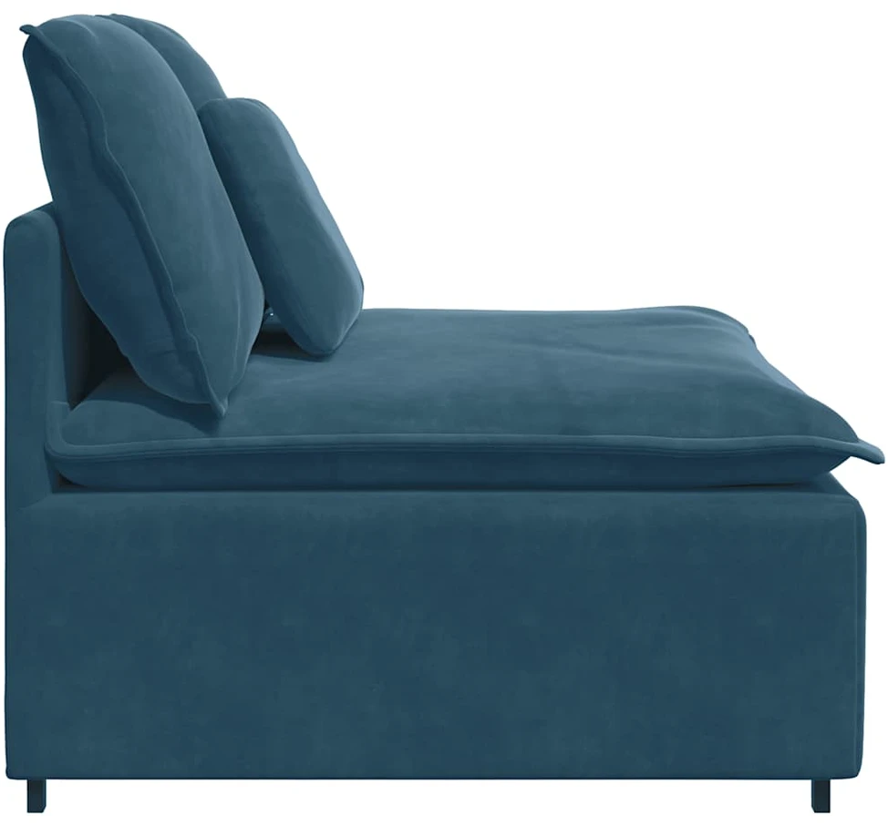 Modulinė sofa su pagalvėlėmis, mėlyna, 100 cm