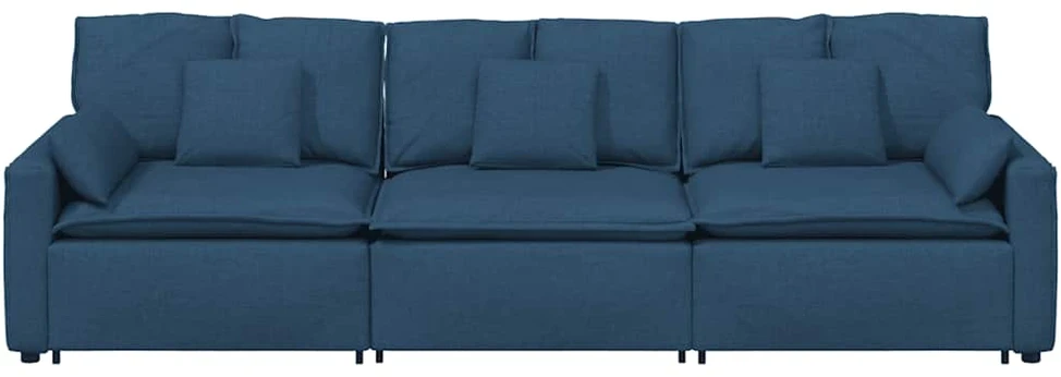 Modulinė sofa su pagalvėlėmis, mėlyna
