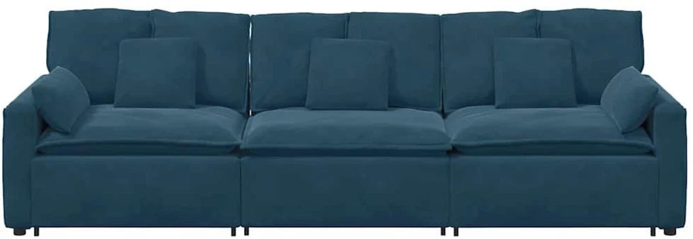 Modulinė sofa su pagalvėlėmis, mėlyna