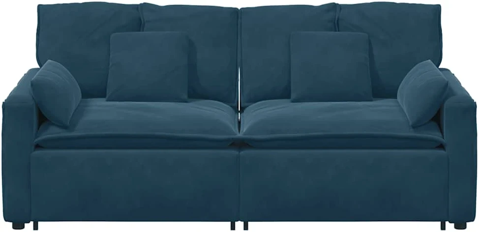 Modulinė sofa su pagalvėlėmis, mėlyna