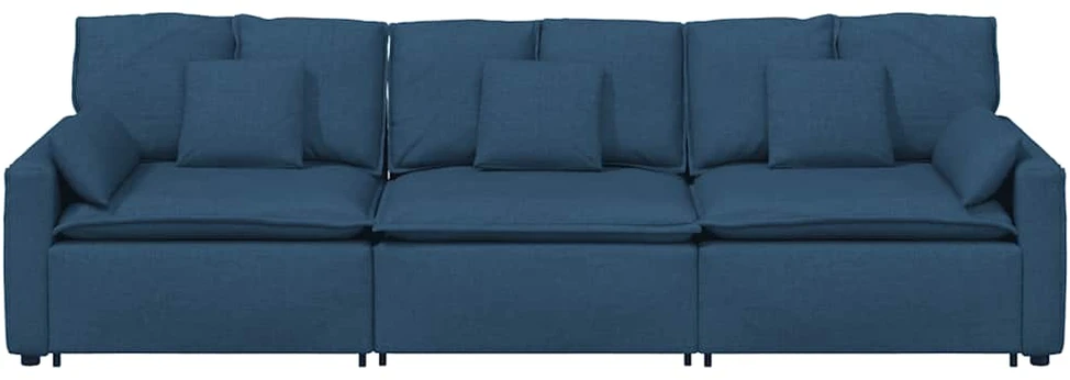 Modulinė sofa su pagalvėlėmis, mėlyna