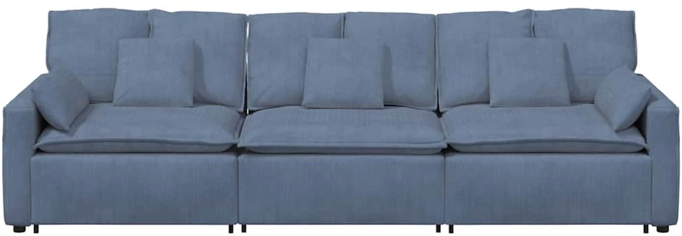 Modulinė sofa su pagalvėlėmis, mėlyna